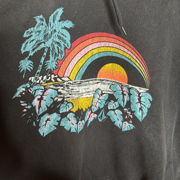 Volcom Truly Stokin Hoodie - Black Combo Size Large - Picture 3 of 6